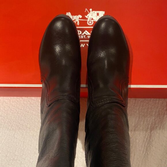 COACH Ambar Vintage Leather Tall Black Boots Like-New Condition | Size 6.5 - Picture 7 of 16